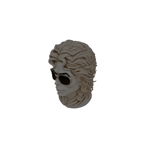 Sunglasses-Wearing Sculpted Head Sculpture