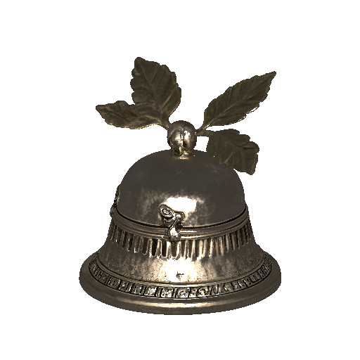 Ornate Silver Bell with Leaf Motif