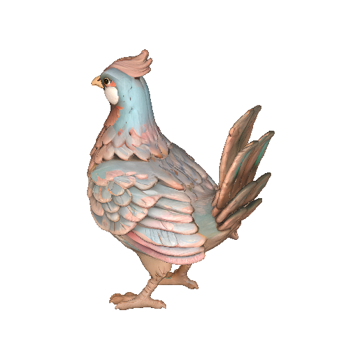 Pastel Feathered Poultry Character