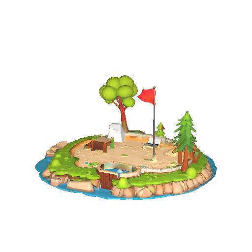 Miniature Golf Course Island Scene