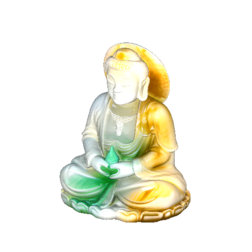 Serene Buddha Statue with Lotus and Halo