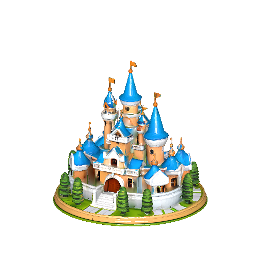Enchanting Castle with Blue Turrets