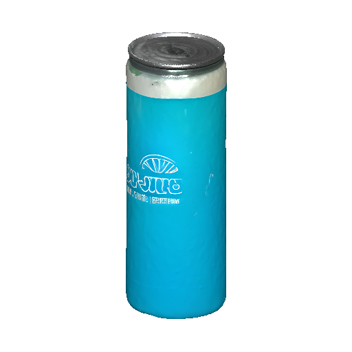 Blue Soda Can with Metallic Lid