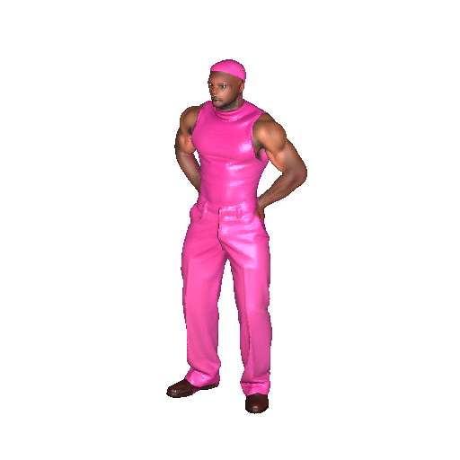 Confident Pink Muscle Man