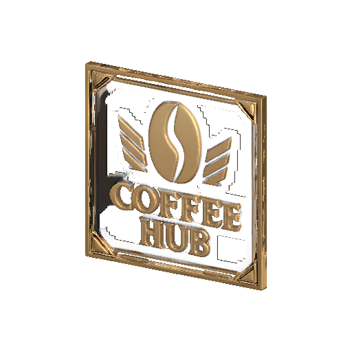 Coffee Hub Logo Sign 3D Model