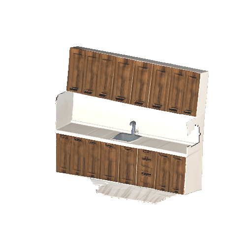 Modern Kitchen Cabinet Set with Stainless Steel Sink