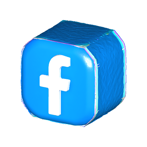 Facebook Logo Cube 3D Model