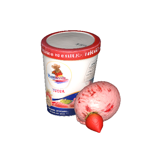 Strawberry Ice Cream Container with Scoop