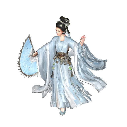 Elegant Ancient Chinese Courtesan with Ornate Fan