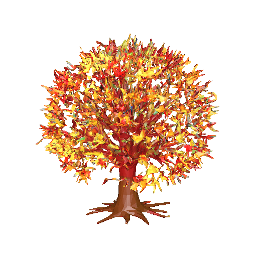 Autumn Leaf Tree with Vibrant Geometry