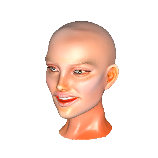 Smooth Bald Female Head Sculpture