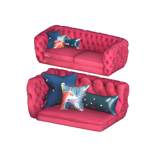 Luxury Tufted Sofa Set with Vibrant Decorative Pillows