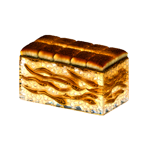 Golden Bread Loaf with Crystal Texture