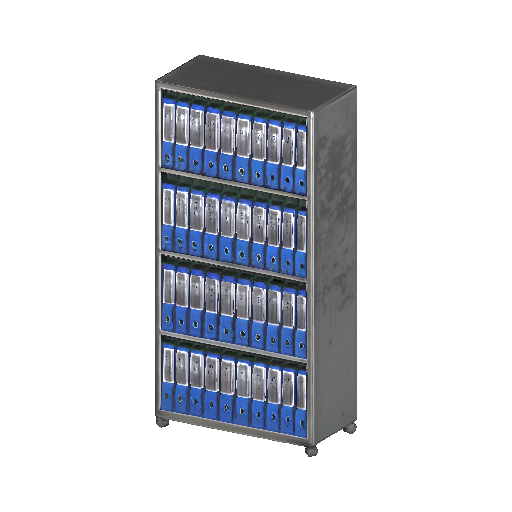 Modern Office File Cabinet with Blue Binders