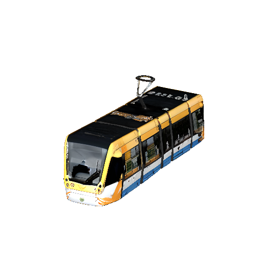 Modern Tram Car with Artistic Design