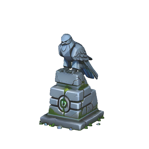 Mythic Falcon Statue & Enchanted Pedestal