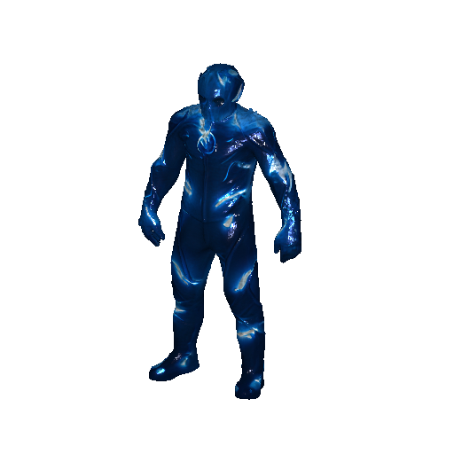 Dynamic Electric Blue Energy Suit Character